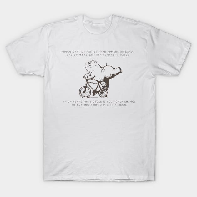 The Amazing Hippopotamus Triathalon T-Shirt by ShawnaMac